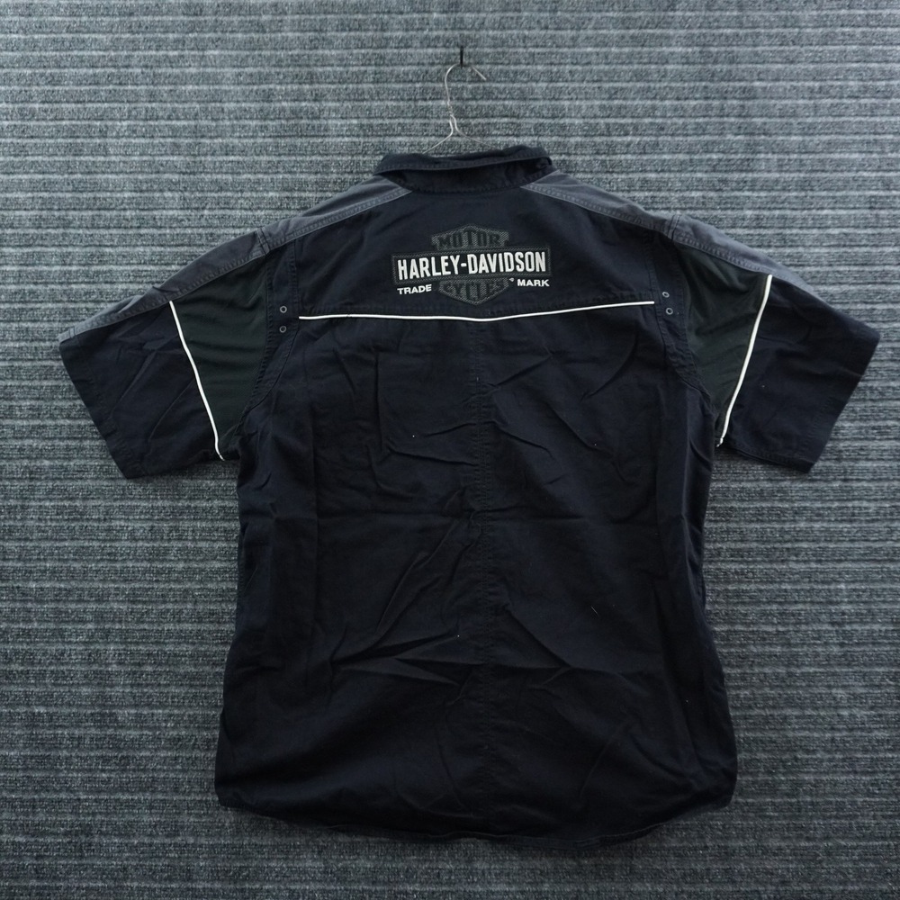 Harley-Davidson Button Up Shirt Mens XL Black Mesh Performance Biker 1903
